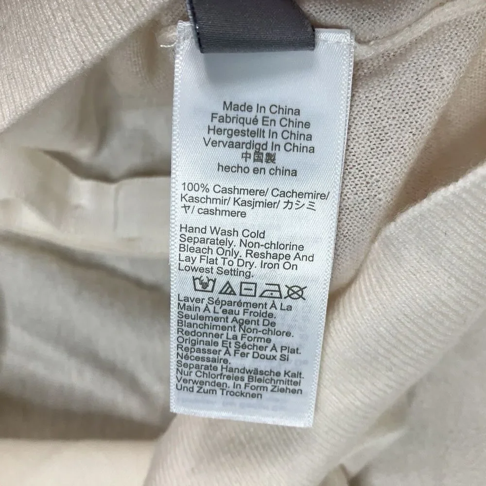 J Crew Cashmere Cardigan Women S Ivory Cropped Button Front Featherweight BZ400